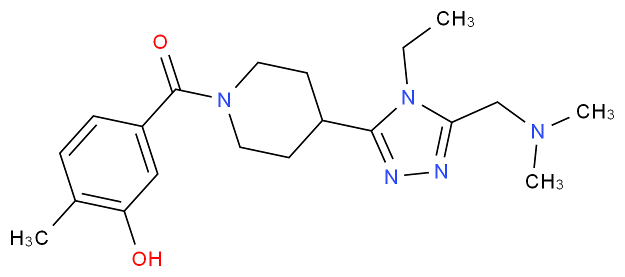 5-[(4-{5-[(dimethylamino)methyl]-4-ethyl-4H-1,2,4-triazol-3-yl}piperidin-1-yl)carbonyl]-2-methylphenol_Molecular_structure_CAS_)