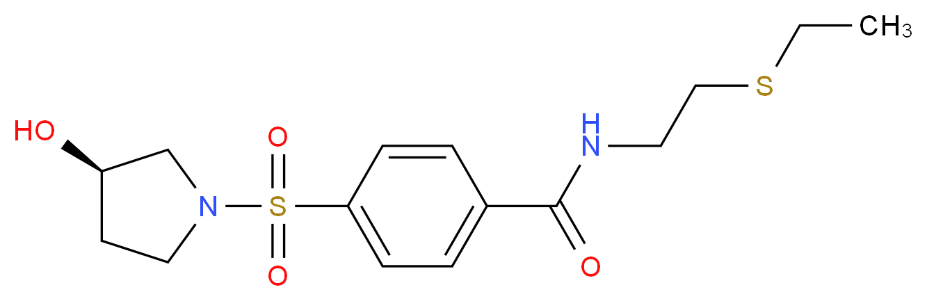 N-[2-(ethylthio)ethyl]-4-{[(3R)-3-hydroxy-1-pyrrolidinyl]sulfonyl}benzamide_Molecular_structure_CAS_)
