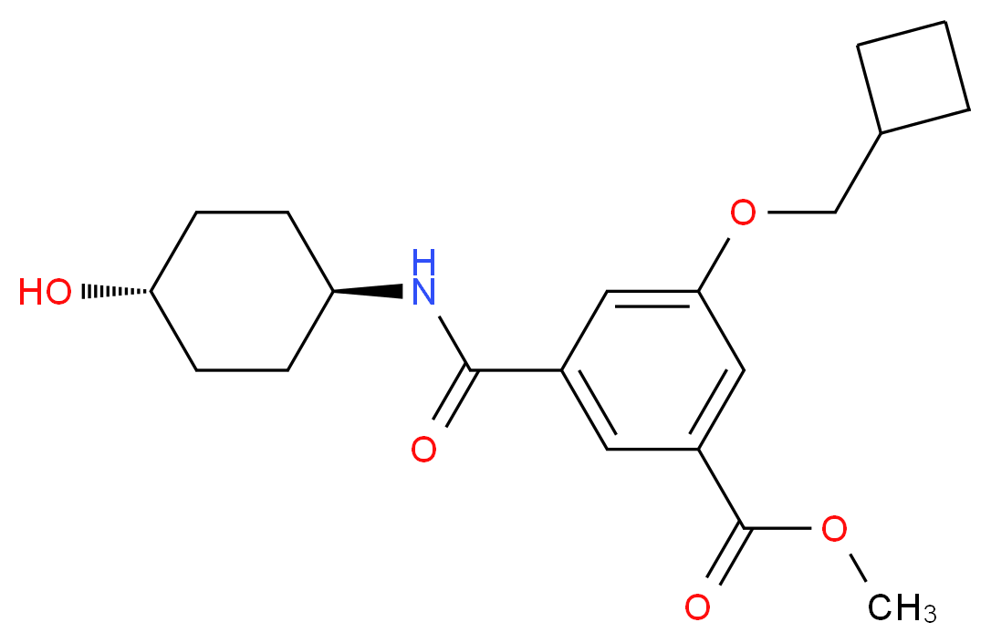 methyl 3-(cyclobutylmethoxy)-5-{[(trans-4-hydroxycyclohexyl)amino]carbonyl}benzoate_Molecular_structure_CAS_)