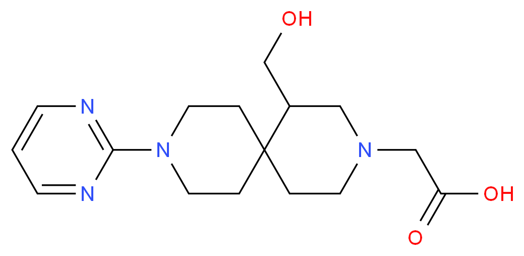 [1-(hydroxymethyl)-9-pyrimidin-2-yl-3,9-diazaspiro[5.5]undec-3-yl]acetic acid_Molecular_structure_CAS_)
