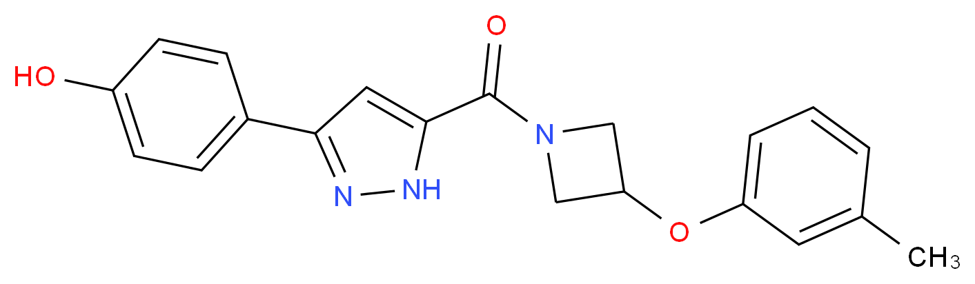 4-(5-{[3-(3-methylphenoxy)-1-azetidinyl]carbonyl}-1H-pyrazol-3-yl)phenol_Molecular_structure_CAS_)