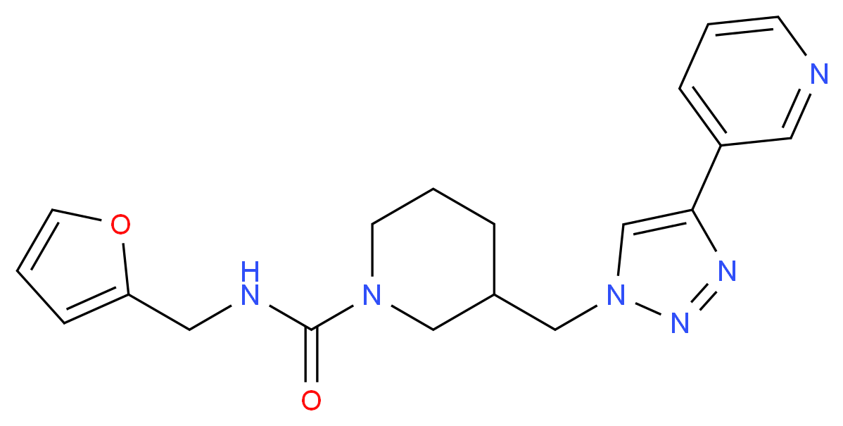 N-(2-furylmethyl)-3-{[4-(3-pyridinyl)-1H-1,2,3-triazol-1-yl]methyl}-1-piperidinecarboxamide_Molecular_structure_CAS_)