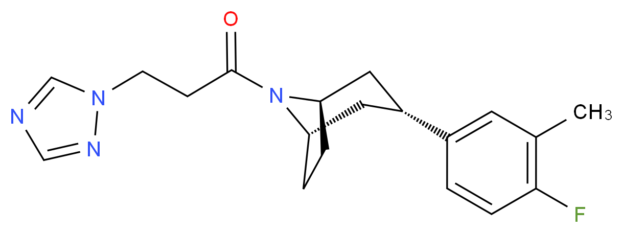 (3-endo)-3-(4-fluoro-3-methylphenyl)-8-[3-(1H-1,2,4-triazol-1-yl)propanoyl]-8-azabicyclo[3.2.1]octane_Molecular_structure_CAS_)