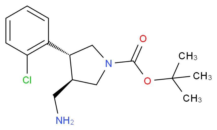 (3R,4R)-tert-butyl 3-(aminomethyl)-4-(2-chlorophenyl)pyrrolidine-1-carboxylate_Molecular_structure_CAS_1260608-76-1)