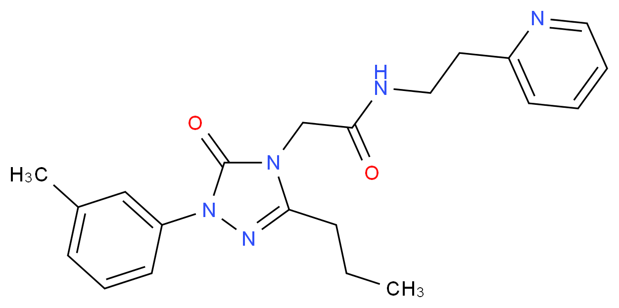2-[1-(3-methylphenyl)-5-oxo-3-propyl-1,5-dihydro-4H-1,2,4-triazol-4-yl]-N-[2-(2-pyridinyl)ethyl]acetamide_Molecular_structure_CAS_)