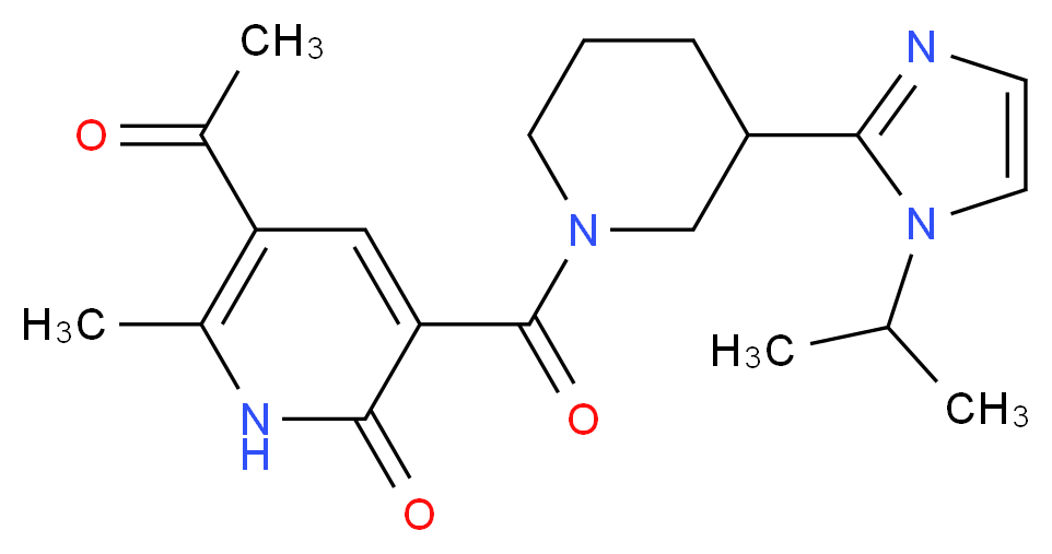 5-acetyl-3-{[3-(1-isopropyl-1H-imidazol-2-yl)-1-piperidinyl]carbonyl}-6-methyl-2(1H)-pyridinone_Molecular_structure_CAS_)