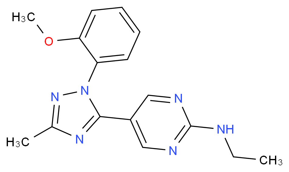N-ethyl-5-[1-(2-methoxyphenyl)-3-methyl-1H-1,2,4-triazol-5-yl]pyrimidin-2-amine_Molecular_structure_CAS_)