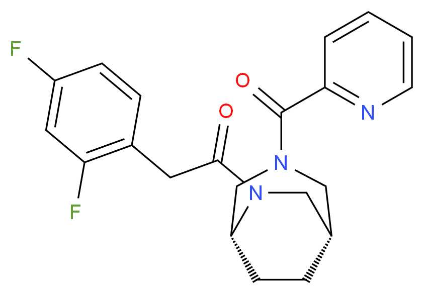 (1S*,5R*)-6-[(2,4-difluorophenyl)acetyl]-3-(pyridin-2-ylcarbonyl)-3,6-diazabicyclo[3.2.2]nonane_Molecular_structure_CAS_)