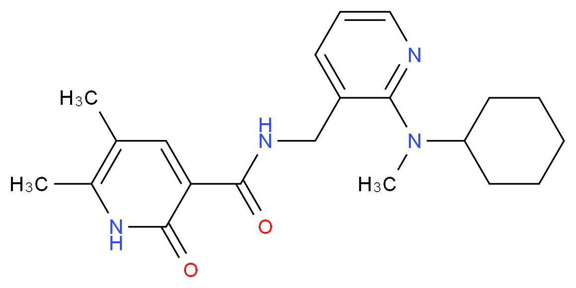 N-({2-[cyclohexyl(methyl)amino]-3-pyridinyl}methyl)-5,6-dimethyl-2-oxo-1,2-dihydro-3-pyridinecarboxamide_Molecular_structure_CAS_)