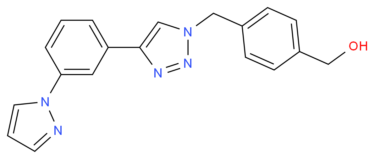 [4-({4-[3-(1H-pyrazol-1-yl)phenyl]-1H-1,2,3-triazol-1-yl}methyl)phenyl]methanol_Molecular_structure_CAS_)