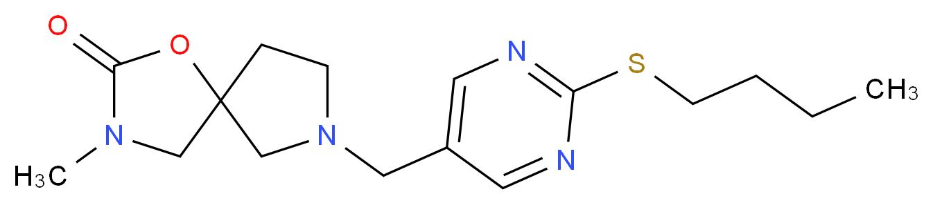 7-{[2-(butylthio)pyrimidin-5-yl]methyl}-3-methyl-1-oxa-3,7-diazaspiro[4.4]nonan-2-one_Molecular_structure_CAS_)