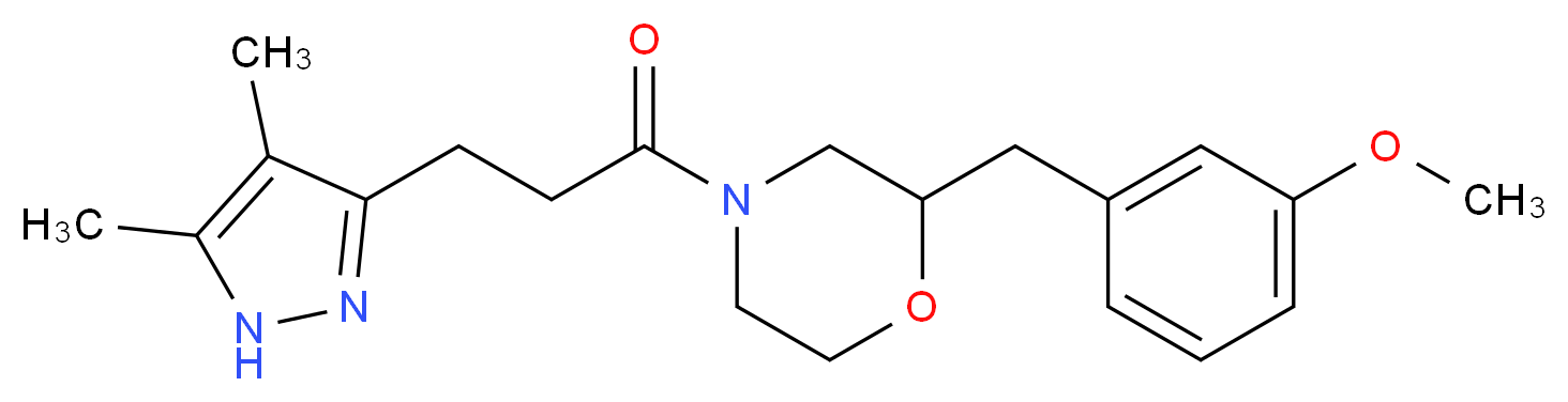 4-[3-(4,5-dimethyl-1H-pyrazol-3-yl)propanoyl]-2-(3-methoxybenzyl)morpholine_Molecular_structure_CAS_)