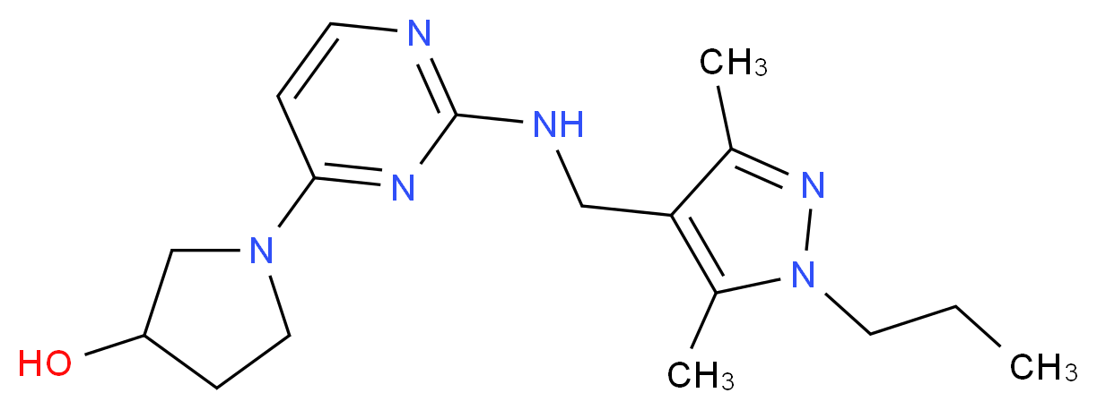 1-(2-{[(3,5-dimethyl-1-propyl-1H-pyrazol-4-yl)methyl]amino}pyrimidin-4-yl)pyrrolidin-3-ol_Molecular_structure_CAS_)