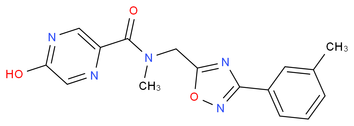 5-hydroxy-N-methyl-N-{[3-(3-methylphenyl)-1,2,4-oxadiazol-5-yl]methyl}pyrazine-2-carboxamide_Molecular_structure_CAS_)