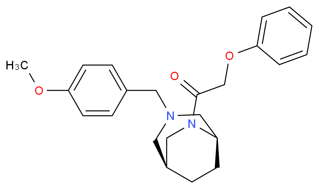 (1S*,5R*)-3-(4-methoxybenzyl)-6-(phenoxyacetyl)-3,6-diazabicyclo[3.2.2]nonane_Molecular_structure_CAS_)