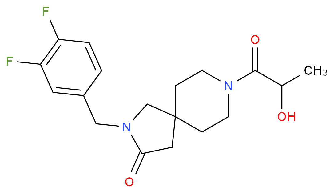 2-(3,4-difluorobenzyl)-8-lactoyl-2,8-diazaspiro[4.5]decan-3-one_Molecular_structure_CAS_)