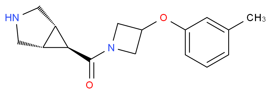 (1R*,5S*,6r)-6-{[3-(3-methylphenoxy)-1-azetidinyl]carbonyl}-3-azabicyclo[3.1.0]hexane_Molecular_structure_CAS_)