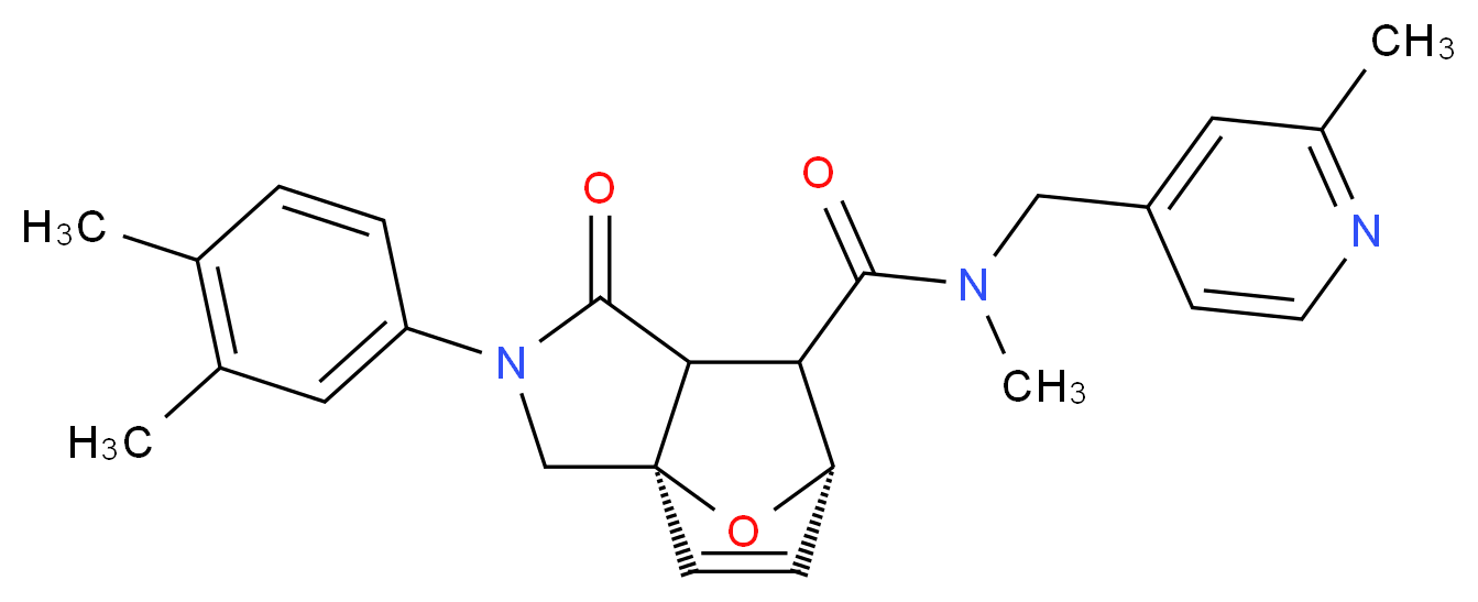 (3aR*,6S*)-2-(3,4-dimethylphenyl)-N-methyl-N-[(2-methylpyridin-4-yl)methyl]-1-oxo-1,2,3,6,7,7a-hexahydro-3a,6-epoxyisoindole-7-carboxamide_Molecular_structure_CAS_)