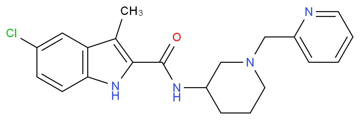5-chloro-3-methyl-N-[1-(2-pyridinylmethyl)-3-piperidinyl]-1H-indole-2-carboxamide_Molecular_structure_CAS_)