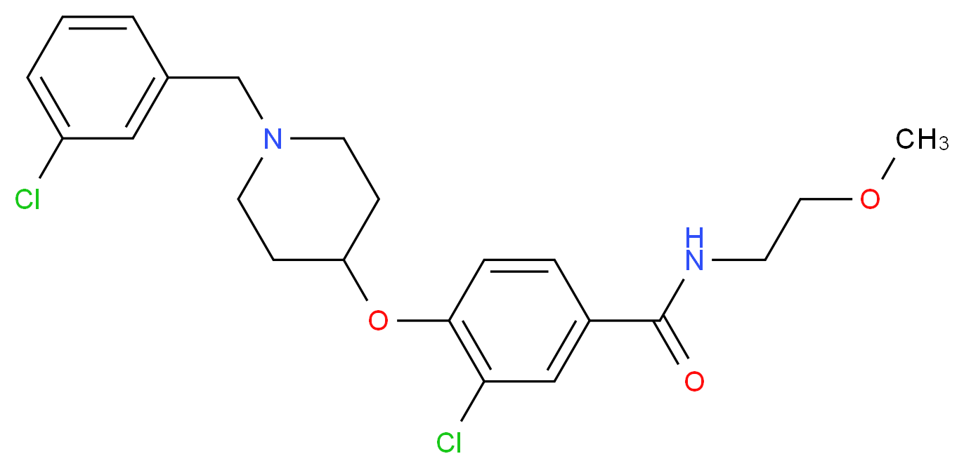 3-chloro-4-{[1-(3-chlorobenzyl)-4-piperidinyl]oxy}-N-(2-methoxyethyl)benzamide_Molecular_structure_CAS_)