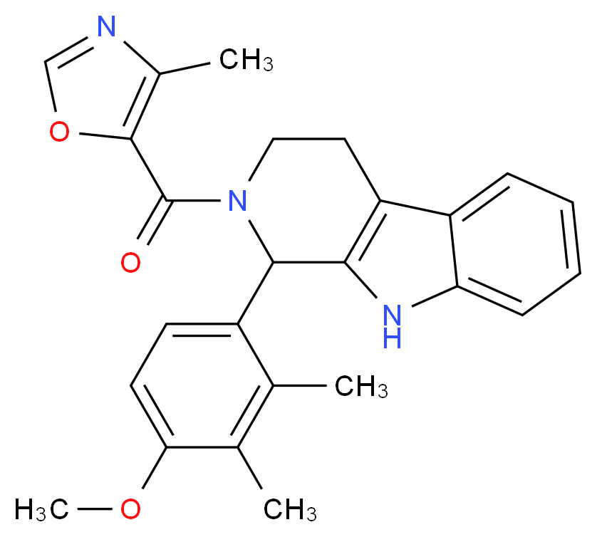 1-(4-methoxy-2,3-dimethylphenyl)-2-[(4-methyl-1,3-oxazol-5-yl)carbonyl]-2,3,4,9-tetrahydro-1H-beta-carboline_Molecular_structure_CAS_)