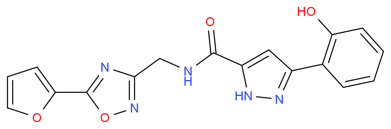 N-{[5-(2-furyl)-1,2,4-oxadiazol-3-yl]methyl}-3-(2-hydroxyphenyl)-1H-pyrazole-5-carboxamide_Molecular_structure_CAS_)