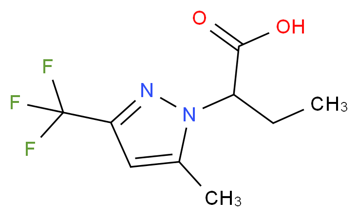2-[5-methyl-3-(trifluoromethyl)-1H-pyrazol-1-yl]butanoic acid_Molecular_structure_CAS_)