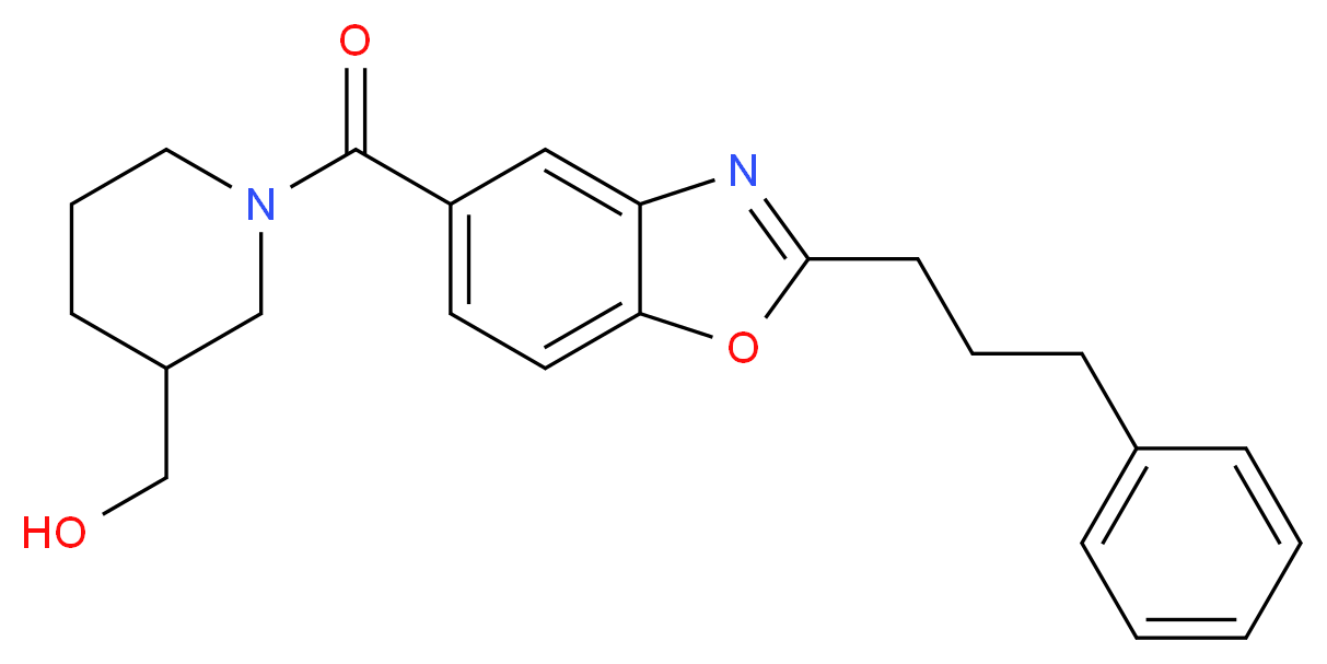 (1-{[2-(3-phenylpropyl)-1,3-benzoxazol-5-yl]carbonyl}-3-piperidinyl)methanol_Molecular_structure_CAS_)