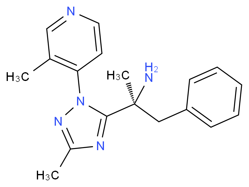 (2S)-2-[3-methyl-1-(3-methylpyridin-4-yl)-1H-1,2,4-triazol-5-yl]-1-phenylpropan-2-amine_Molecular_structure_CAS_)