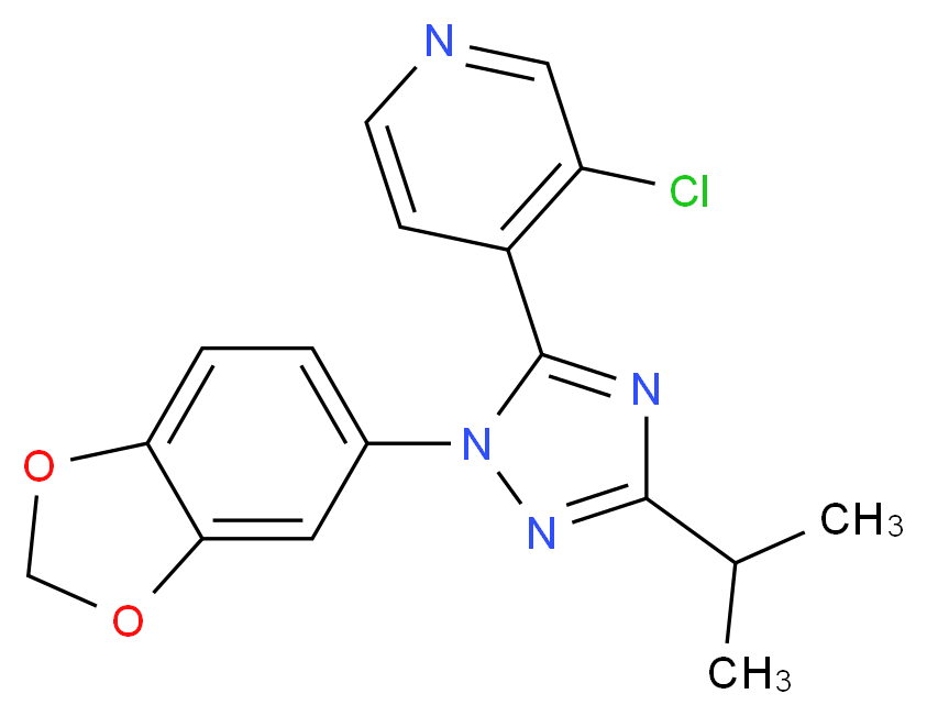 4-[1-(1,3-benzodioxol-5-yl)-3-isopropyl-1H-1,2,4-triazol-5-yl]-3-chloropyridine_Molecular_structure_CAS_)