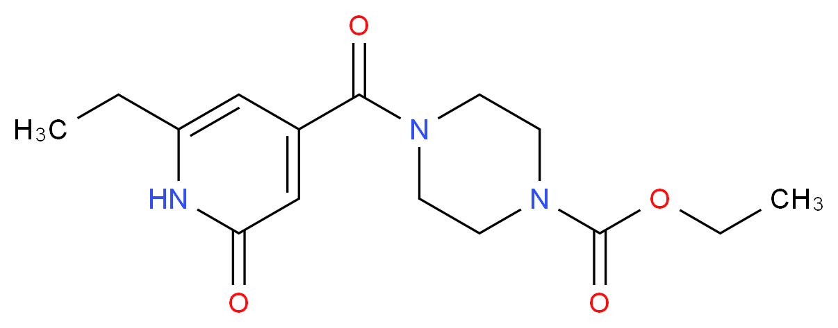 ethyl 4-[(6-ethyl-2-oxo-1,2-dihydropyridin-4-yl)carbonyl]piperazine-1-carboxylate_Molecular_structure_CAS_)