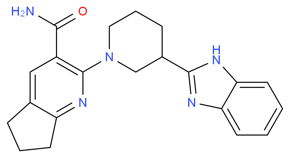 2-[3-(1H-benzimidazol-2-yl)-1-piperidinyl]-6,7-dihydro-5H-cyclopenta[b]pyridine-3-carboxamide_Molecular_structure_CAS_)