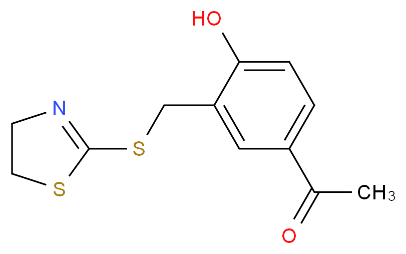 1-{3-[(4,5-dihydro-1,3-thiazol-2-ylthio)methyl]-4-hydroxyphenyl}ethanone_Molecular_structure_CAS_)