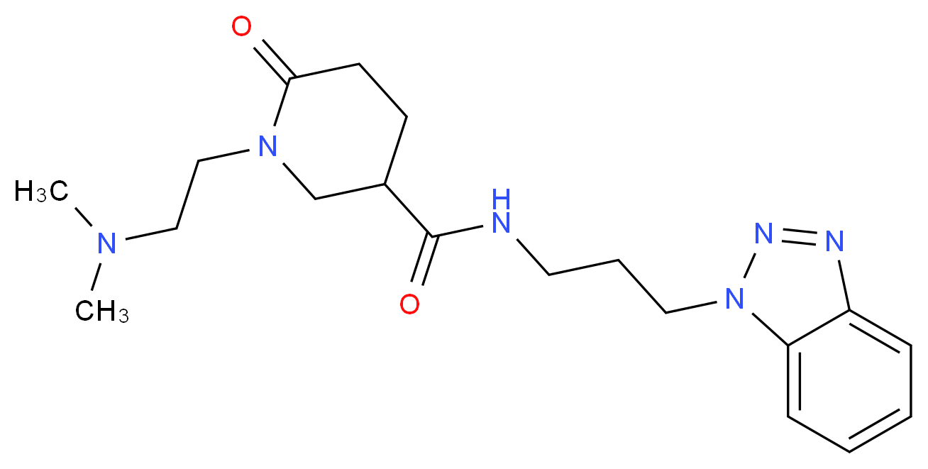 N-[3-(1H-1,2,3-benzotriazol-1-yl)propyl]-1-[2-(dimethylamino)ethyl]-6-oxo-3-piperidinecarboxamide_Molecular_structure_CAS_)