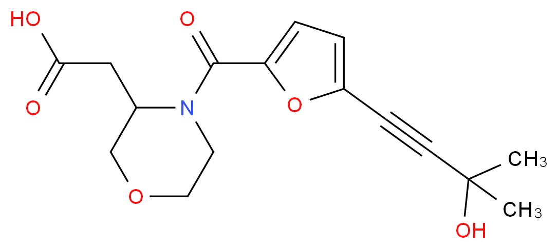 {4-[5-(3-hydroxy-3-methyl-1-butyn-1-yl)-2-furoyl]-3-morpholinyl}acetic acid_Molecular_structure_CAS_)
