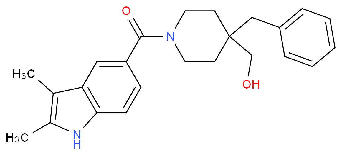 {4-benzyl-1-[(2,3-dimethyl-1H-indol-5-yl)carbonyl]-4-piperidinyl}methanol_Molecular_structure_CAS_)