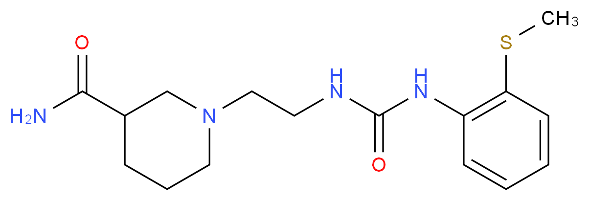 1-{2-[({[2-(methylthio)phenyl]amino}carbonyl)amino]ethyl}piperidine-3-carboxamide_Molecular_structure_CAS_)