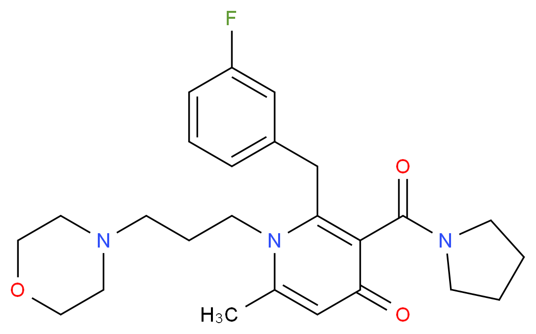 2-(3-fluorobenzyl)-6-methyl-1-[3-(4-morpholinyl)propyl]-3-(1-pyrrolidinylcarbonyl)-4(1H)-pyridinone_Molecular_structure_CAS_)