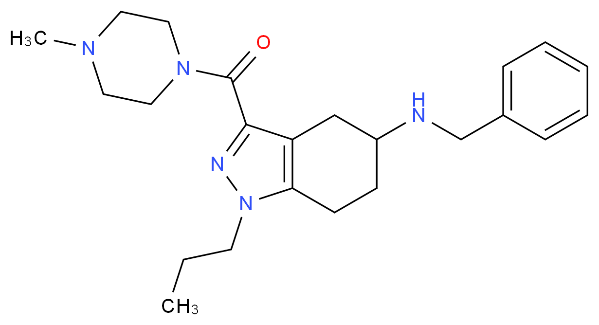 N-benzyl-3-[(4-methyl-1-piperazinyl)carbonyl]-1-propyl-4,5,6,7-tetrahydro-1H-indazol-5-amine_Molecular_structure_CAS_)