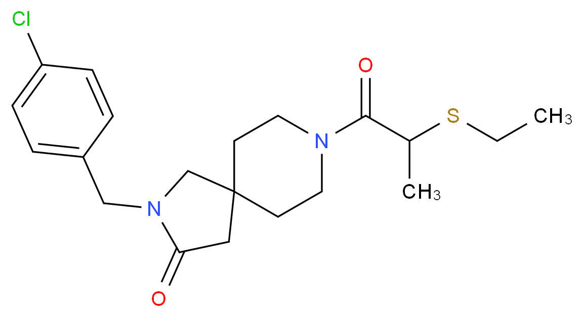 2-(4-chlorobenzyl)-8-[2-(ethylthio)propanoyl]-2,8-diazaspiro[4.5]decan-3-one_Molecular_structure_CAS_)