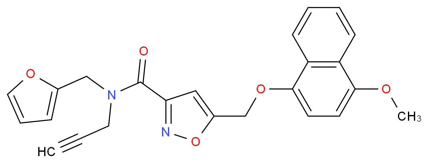 N-(2-furylmethyl)-5-{[(4-methoxy-1-naphthyl)oxy]methyl}-N-2-propyn-1-yl-3-isoxazolecarboxamide_Molecular_structure_CAS_)