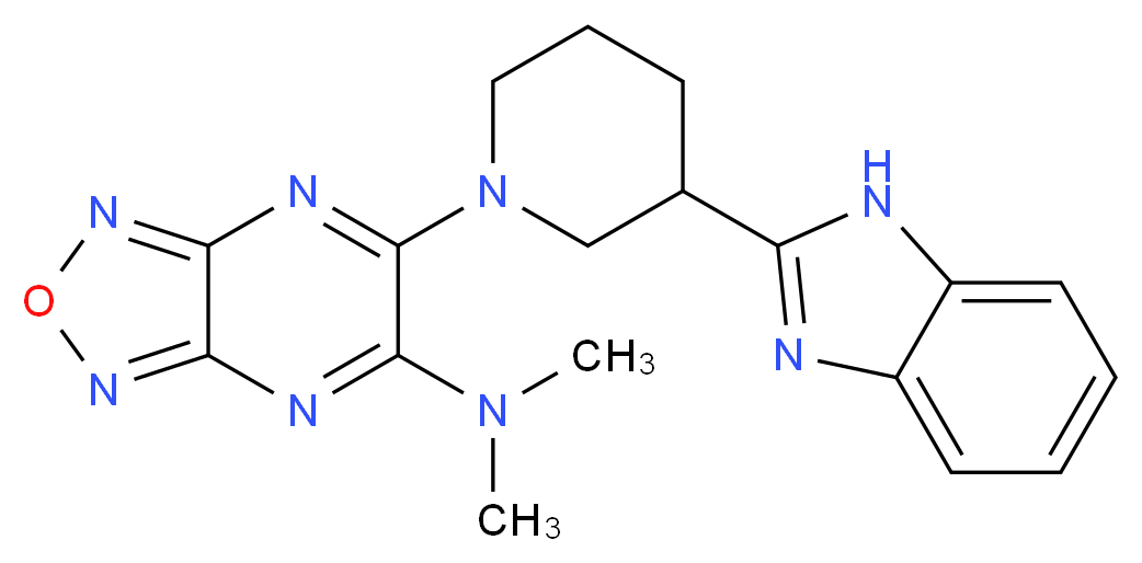 6-[3-(1H-benzimidazol-2-yl)-1-piperidinyl]-N,N-dimethyl[1,2,5]oxadiazolo[3,4-b]pyrazin-5-amine_Molecular_structure_CAS_)