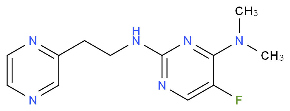 5-fluoro-N~4~,N~4~-dimethyl-N~2~-(2-pyrazin-2-ylethyl)pyrimidine-2,4-diamine_Molecular_structure_CAS_)