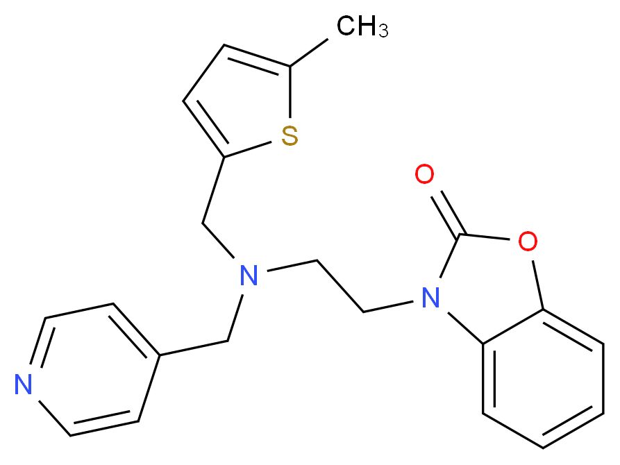 3-{2-[[(5-methyl-2-thienyl)methyl](pyridin-4-ylmethyl)amino]ethyl}-1,3-benzoxazol-2(3H)-one_Molecular_structure_CAS_)