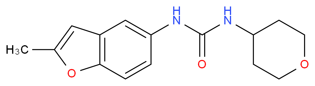 N-(2-methyl-1-benzofuran-5-yl)-N'-(tetrahydro-2H-pyran-4-yl)urea_Molecular_structure_CAS_)