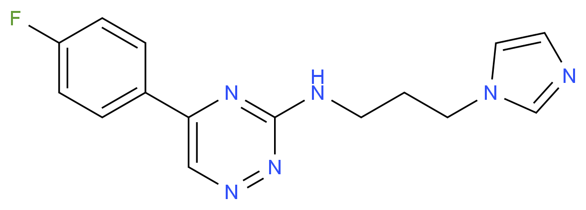 5-(4-fluorophenyl)-N-[3-(1H-imidazol-1-yl)propyl]-1,2,4-triazin-3-amine_Molecular_structure_CAS_)