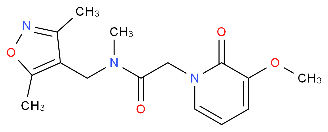 N-[(3,5-dimethylisoxazol-4-yl)methyl]-2-(3-methoxy-2-oxopyridin-1(2H)-yl)-N-methylacetamide_Molecular_structure_CAS_)