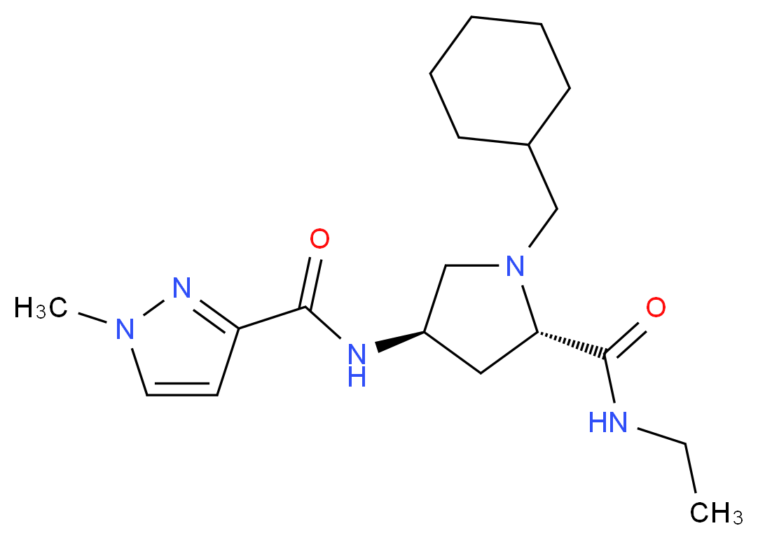 (4R)-1-(cyclohexylmethyl)-N-ethyl-4-{[(1-methyl-1H-pyrazol-3-yl)carbonyl]amino}-L-prolinamide_Molecular_structure_CAS_)