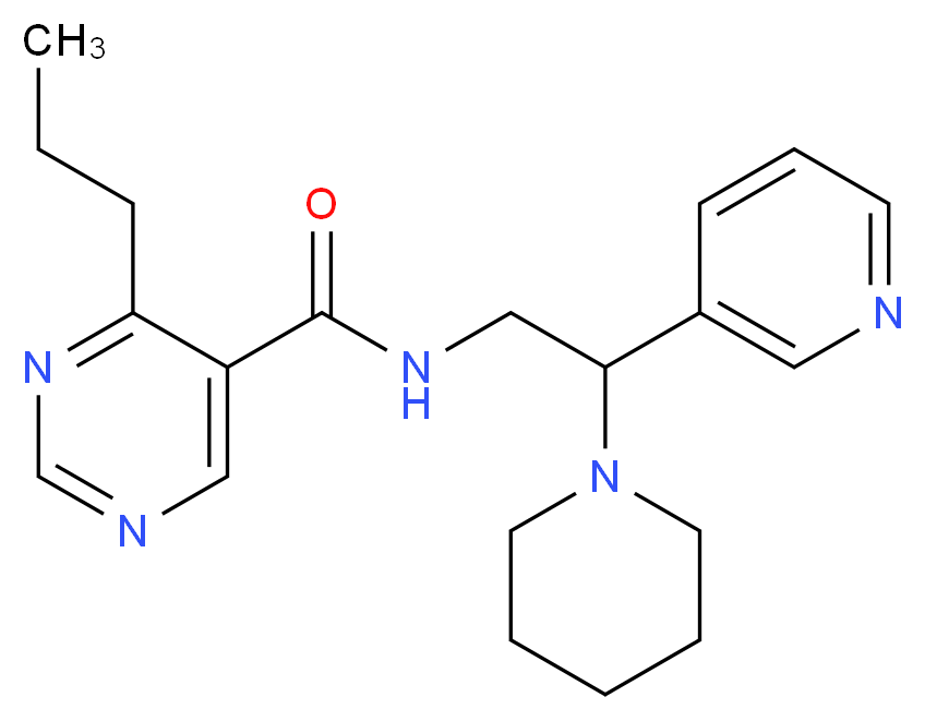 N-(2-piperidin-1-yl-2-pyridin-3-ylethyl)-4-propylpyrimidine-5-carboxamide_Molecular_structure_CAS_)