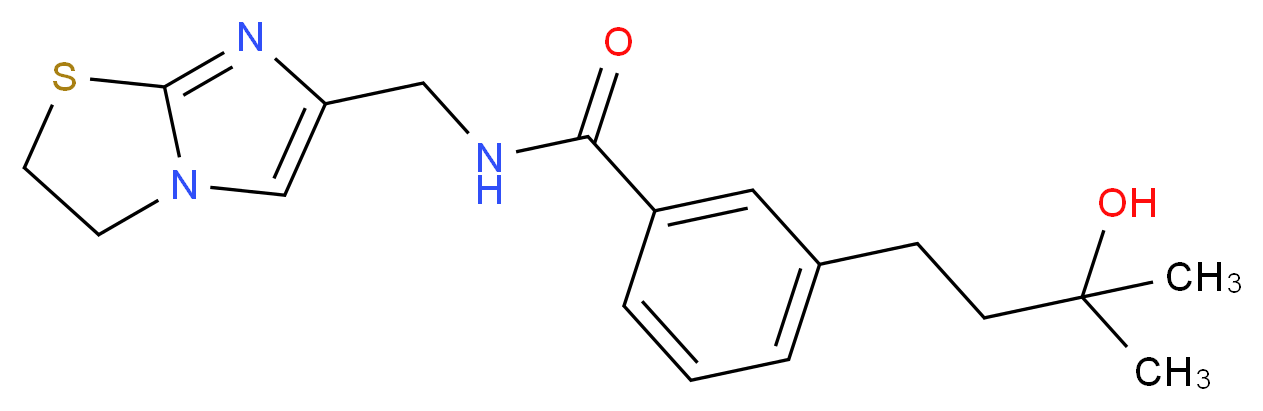 N-(2,3-dihydroimidazo[2,1-b][1,3]thiazol-6-ylmethyl)-3-(3-hydroxy-3-methylbutyl)benzamide_Molecular_structure_CAS_)